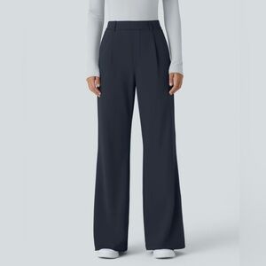 HALARA Midnight Blue High Waisted Side Pocket Work Flare Pants